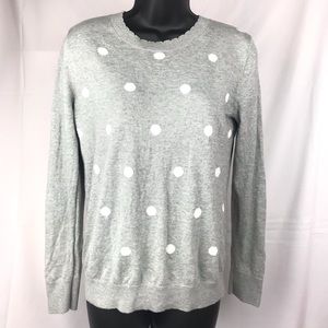 Banana Republic Gray White Polkadot Sweater M